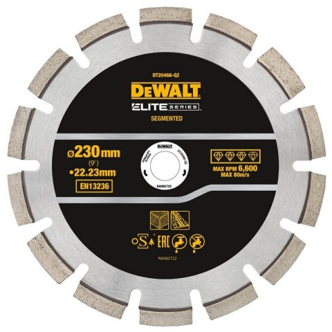 TARCZA DIAMENTOWA ELITE ASFALT/BETON 230MM DEWALT TARCZA DIAMENTOWA ELITE ASFALT/BETON 230MM DEWALT
